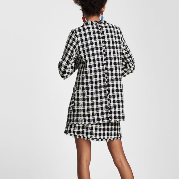 Zara Check Long Jacket - Picture 7 of 8